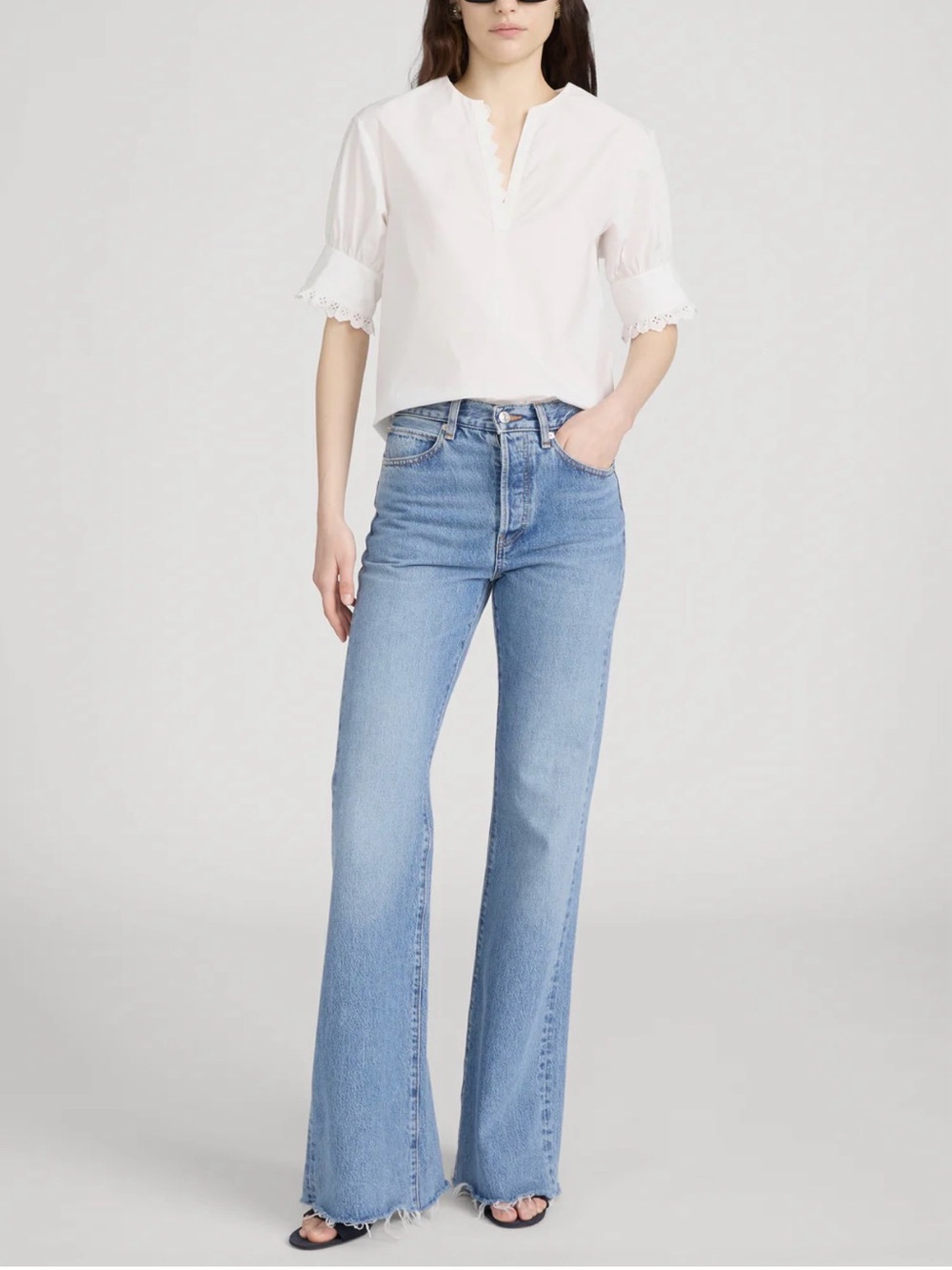 Frame The Lax Light Blue Flare Jeans